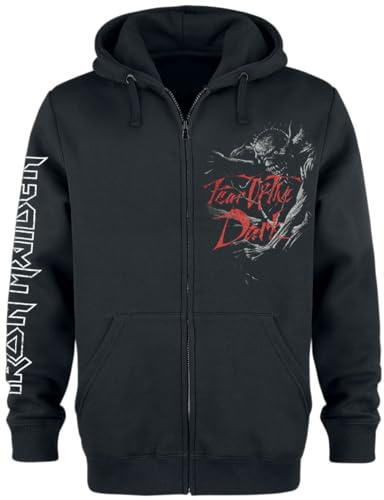 Iron Maiden Fear of The Dark Homme Sweat-Shirt zippé à Capuche Noir XXL