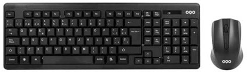 Teclado y Ratón OQO TR002-W Negro Multicolor QWERTY Español