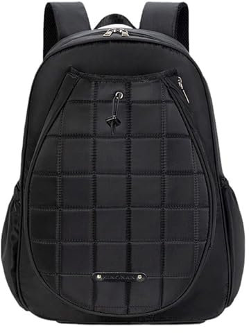 Hixingo Tennisrucksack für Damen und Herren, Tennisschläger Rucksack mit Schuhfach Große Kapazität Sportrucksack für Tennisschläger, Badmintonschläger und Basketbälle (31x13x46cm,Schwarz)