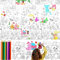 Papier-Tischdecke Ostern zum Ausmalen,Maltischdecke für Kinder,180 x 120cm Ostertischdecke,Ausmaltischdecke Kinder,Tischdecke zum Ausmalen Ostern mit 12 pcs Buntstifte,Ostergeschenk für Kinder