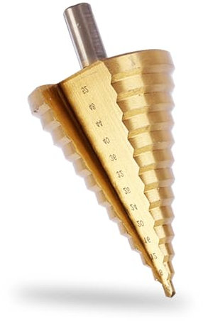Herbst Stufenbohrer Metall 4-52mm Kegelbohrer 13 Stufen Schälbohrer, Stufenbohrer Edelstahl für Holz, Kunststoff, Weich-Metall