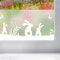 Fensterfolie Fensterbordüre Fensterbild Statisch haftend wiederverwendbar Frühling Ostern Osterfest Transparent Glas Statische Osterdekoration Osterhase Dekoration Fensterdekoration 20x150 cm Hasen