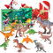 Dino Adventskalender 2025 für Jungen und Mädchen, 24 Tage Countdown Kalender, 24 verschiedene Dinosaurier Stile, Wiederverwendbar, Weihnachts überraschungs Geschenk für Kinder, Sohn, Neffe, Enkel