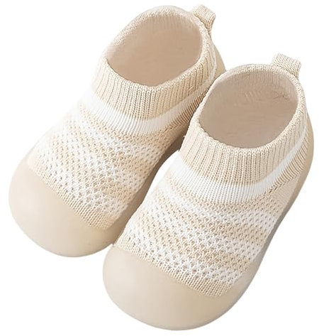 Clásica Calcetines con Suela de Goma para Bebés Zapatillas Antideslizantes de Primeros Pasos Bebé Niño Niña Calzado de Deporte Infantil Zapatos Suave Suela Ligero y Transpirable