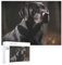 LFDSPYJE Black Labrador Jigsaw Puzzle for Adults 520 Piece Unique Wooden Puzzle Gift Challenging Puzzle for Family Game Nights 15 X 20 Inches