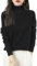 Chanyarn Damen 100% Merinowolle Rollkragenpullover 2025 First-Line Ready to Wear Langarm nahtlosem Strick Elegant Pullover (Schwarz,XXL)