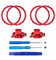 Ceozon Ersatz-Joystick-Akzentringe Zubehör-Set für Xbox Elite 2 Controller Xbox One Elite Controller Serie 2, inklusive Freigabetaste, Schraubendreher, rot