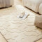 Tospass Modern Kurzflor Creme Teppich Wohnzimmer mit Hoch-Tief-Effekt 3D Effekt Geometrisch Muster, Felloptik Anti-Rutsch Unterseite Hohe Flordichte, Waschbar bis 30 Grad -160x230cm