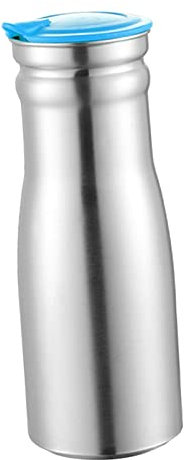 pistro Hervidor de agua con tapa de 1 litro, botella de agua deportiva de acero inoxidable, hervidor aislado, tetera y cafetera para restaurante, color azul