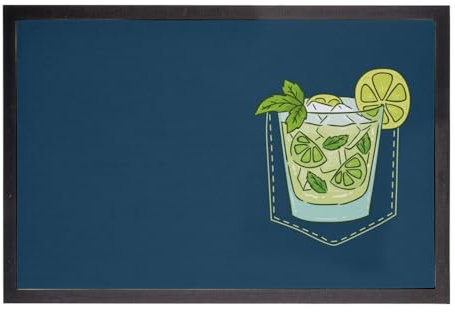 Fabulous Fußmatte blau – Mojito-Tasche für Cocktail, Urlaub, Aperio, Zeichnung, Maße: 60 x 40 cm