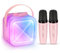 Karaoke Machine 2 Microphones for Kids Adults,Mini Karaoke Microphone Kids Microphone Portable Bluetooth Speaker Player Gifts Toys for Girls 4, 5, 6, 7, 8, 9, 10 +Year Old Birthday Home Party (Pink)