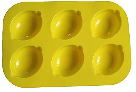 WWHJR 1 Stück 6 Mulden Gel-Kuchenform Fondant Kuchen Backform Zitronenförmige Kuchenform 6 Stück Zitronen-Silikonform