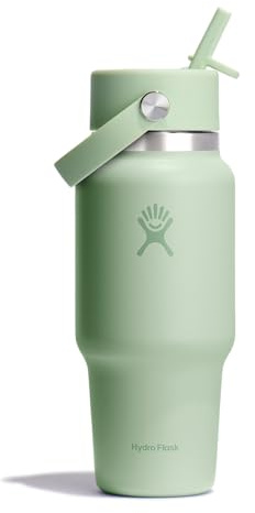 Hydro Flask Reiseflasche mit breitem Flex-Trinkhalm, 680 ml, Aloe
