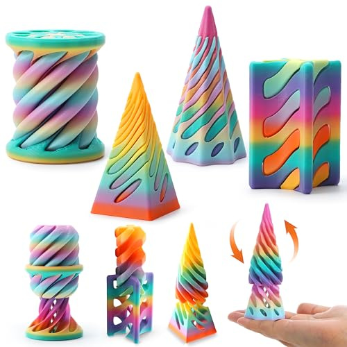 JOYIN 4 Stück 3D-gedrucktes unmögliches Kegel-Fidget-Spielzeug
