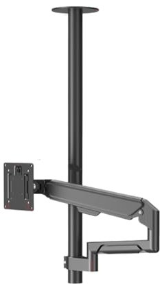 VLALAMNO Monitorständer, Luftdruckschwebemonitor, horizontale und vertikale Bildschirmdrehung, 2-Meter-Hänge-Deckenhalterung(Column Height 90 cm)