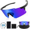 Fractoluxe Schnelle Brille Herren Damen, Fahrradbrille Polarisiert UV400 Schutz Sportbrille Winddicht Radbrille Laufbrille für Radfahren Laufen Ski MTB Golf Rave Outdoor Aktivitäten Dunkelblau