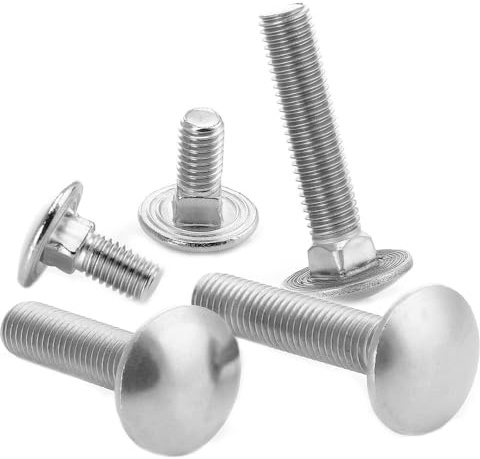 5 Stück Schlossschrauben M5x35 Edelstahl A2 Vollgewinde Flachrundschrauben mit Vierkantansatz DIN 603 WIBTEC®