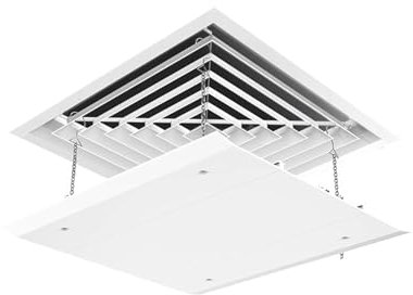 Genérico Deflector de Aire Acondicionado for Techo Cuadrado, Cubierta de ventilación Colgante, anticondensación, Lavable, con Cadena Fija.(60x60cm)