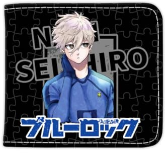 FEIDIAO Anime Thema PU Leder Brieftasche BlueLocks Figur Kurz Unisex Geldbörse Casual Geldbeutel Mit Münzfach Schwarz (E)