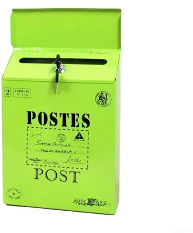 Vintage Wandbriefkasten Briefkasten Briefkasten Wasserdicht mit sicherem Verschlussmechanismus (Grün)