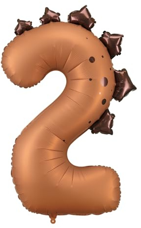 NEW Foil balloon Number ''2'' Dinosaur, 92cm, mix