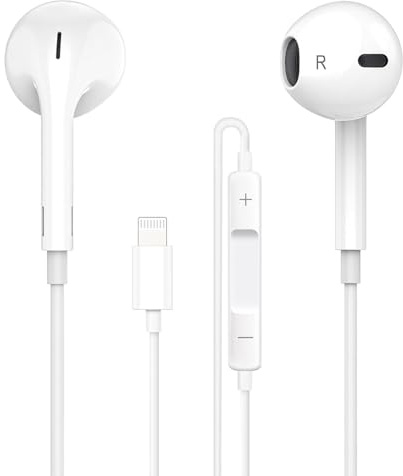iPhone Kopfhörer mit Kabel【MFiZertifiziert】In-Ear Kopfhörer mit Kabel Mikrofon und Lautstärkeregler,HiFi Audio Stereo Ohrhörerl für iPhone 14/13/12/11/XS Max/XR/8/7 Kompatibel mit Allen iOS-Systemen