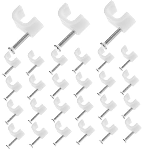 FONDOTIN 300 pezzi Fermacavi con Chiodi per Muro Clip per Cavi Ethernet e Coassiali Fissaggi Morsetti Resistenti per Uso Domestico e Industriale Facile Installazione e Organizzazione Cavi