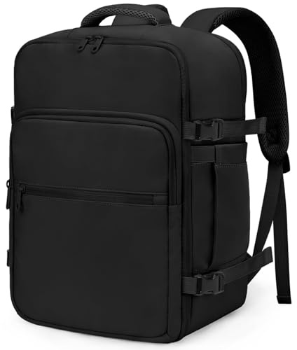 ETRONIK for New Ryanair 40x30x20 Cabin Bag Underseat, Travel Backpack | Hand Luggage Carry on Bag Womens with TSA Approved, Rucksack with 15 inch Laptop for Travelling Flight Work Overnight, Black