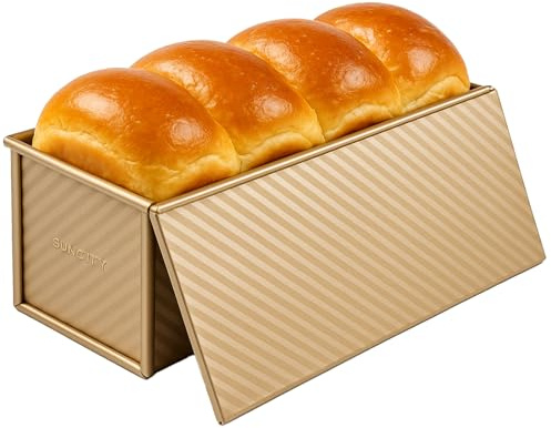 Toemics Premium Brotbackform mit Deckel 34,5×13,5×12cm Extra Hohe Toastbrot Backform, Antihaft-Beschichtung, Aluminium Stahl Brotform 1000g Teig Ideal für Toast & Sandwichbrot Kuchenblech