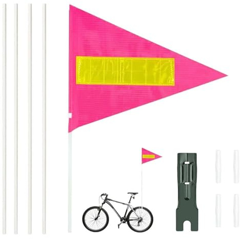 Reflektierende Fahrradflagge,150 cm Fahrrad Wimpel,Fahrrad Fähnchen,Verstellbare Kinderfahrradfahne,Roller Fahrrad Wimpel Fahne,Street Buddy Fahne,Kinderfahrrad Sicherheitswimpel