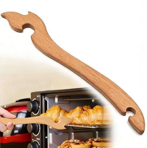 Wooden Oven Rack Puller, 10inch Practical Oven Rack Push Pull Tool, Durable Prevent Burns with Long Handle, Pull Out Hot Racks for Oven Toaster Air Fryer Kitchen Appliances