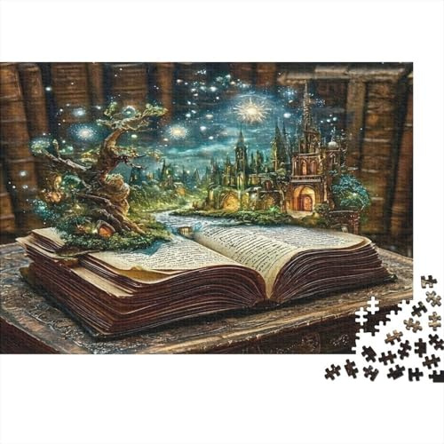 Fantasy Book World Jigsaw Puzzles Puzzle for Adults Kids. 1000 Pieces Interesting Great Gifts Challenge Toy Educational Games Home Decoration for Adults& Kids Age 14 Years Up 38x26cm/1000pcs