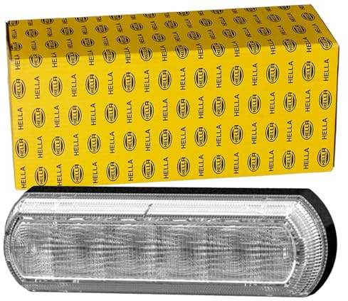 HELLA 2BA 013 398-011 Direction Indicator - Shapeline Tech - LED - 12/24V - Glued/mounting - Lens Colour: Crystal clear - Plug: AMP - Left Front/Right Front - Quantity: 1