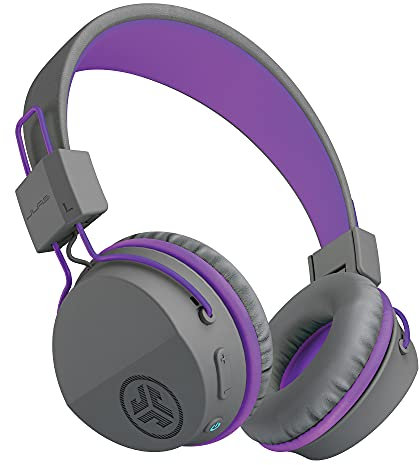 JLab JBuddies Studio Kids Headphones Wireless - Bluetooth Headphones Kids for Girls & Boys, Volume Limited Childrens Earphones with Mic, 24+ Hr Playtime, Noise Isolation, Sharing & Wired Mode, Purple