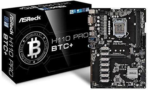 ASRock H110 Pro BTC + H110 Bitcoin-Mining-Board, unterstützt 13 Grafikkarten LGA1151 DDR4 Miner Machine Best Mining Motherboard (H110)