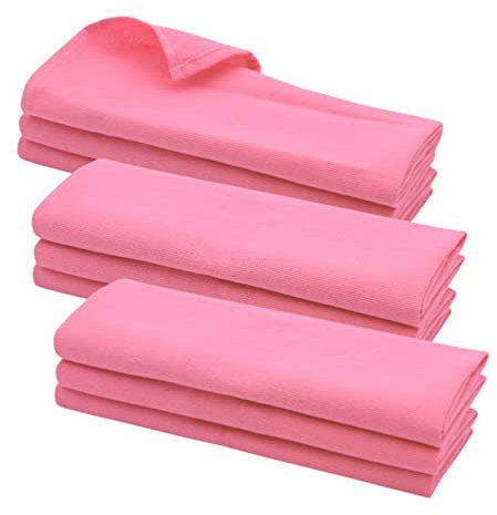 Daloual 9X Geschirrtuch/Küchentuch/Putztuch Poliertuch aus 100% Baumwolle rosa pink