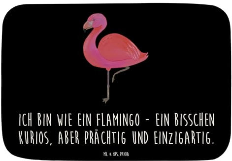 Mr. & Mrs. Panda Duschvorleger Flamingo Classic - Geschenk, Badezimmerteppich, für Mich, Badematte, Badvorleger, Badteppich, ich, Außenseiter,