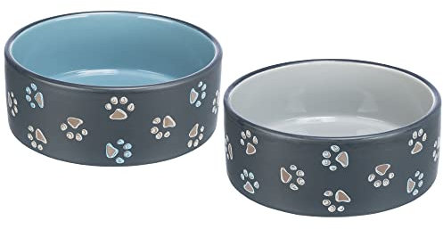 Keramiknäpfe Set 0,75 l blau und grau - Hundenapf - So schön können Hundenäpfe Sein!
