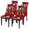 Souarts Xmas weihnachtlich Stuhlhussen 1er/2er/4er/6er Set Strech Stuhlbezug Moderne Husse Dekoration Stuhlüberzug Stuhl Universal Passform für Esszimmer Party Banquet