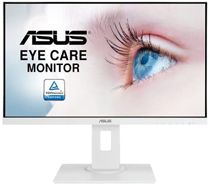 ASUS Eye Care VA24DQLB-W | 24 Zoll Full HD Monitor | Rahmenlos, ergonomisch, Flicker-Free, Blaulichtfilter, Adaptive-Sync | 75 Hz, 16:9 IPS Panel, 1920x1080 | DisplayPort, HDMI, D-Sub, USB Hub