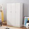 Wooden 3 Door Wardrobe with Shelf and Hanging Rail Modern Clothes Storage Cupboards Unit for Bedroom Furniture W 115.4 * D 50 * H 180cm (White)