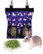 Kaninchen Heutasche Meerschweinchen Futterstation Futterspender Kleintiere Heutasche Futtersack für Hase Chinchilla Hamster Kleine Tiere (2 Fenster, Muster Lila)