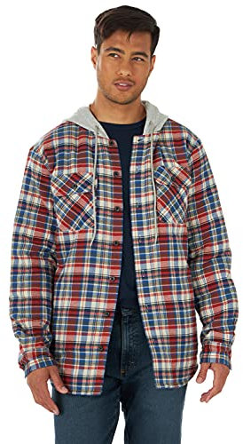 Wrangler Authentics Herren Authentics Flanell Steppjacke Hemd, Blau, S