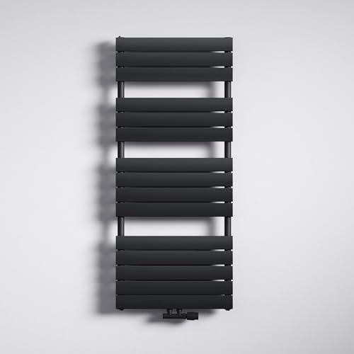 Mai & Mai Radiador Toallero Eléctrico Bajo Consumo 140x60cm Calentador en Antracita Secatoallas Horizontal Fabricado en Acero