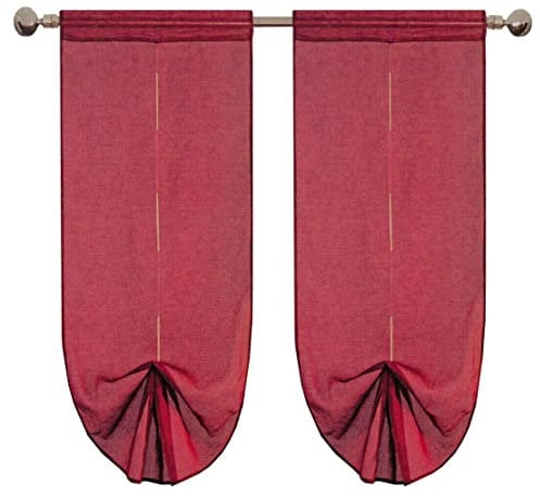 emmevi Tende Pacchetto Regolabile Coppia Porta Finestra A Vetro Mod.TENDA_PACCHETTO 1 CONF 60X150 BORDEAUX