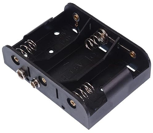 C x 3 Open Style Battery Holder Case With Press Studs