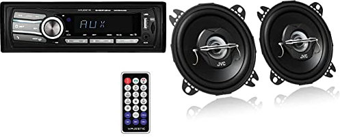Majestic SA 400 BT USB AX Sistema Audio Car con Bluetooth, Lettore MP3/WMA da USB/Micro SD, Telecomando & JVC CS-J420X Altoparlanti, Coassiale a 2 vie, Profondità di montaggio 43.1 mm