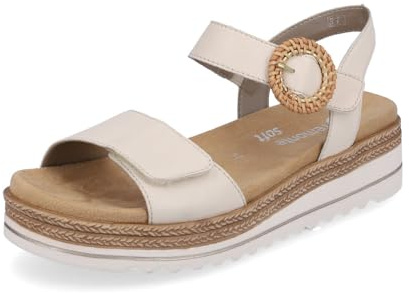 Remonte Damen Riemchensandalen D0Q52, Frauen Sandalen,lose Einlage,Strandschuhe,Riemen,Riemchen,halteriemen,Sommerschuhe,offene Schuhe,beige (60),36 EU
