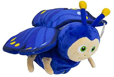 Wende Kuscheltier Wende Plüschtier 30 cm für Schmetterling Raupe blau grün für Mädchen, Jungen & Babys Flauschiges Stofftier zum Spielen, Sammeln & Kuscheln Gemütliches Schmusetier