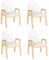 FirFurd 4er Set Kinderstühle, Stuhl mit Armlehne, Holzstuhl, Schreibtischstuhl Kinder, Kindermöbel Weiß